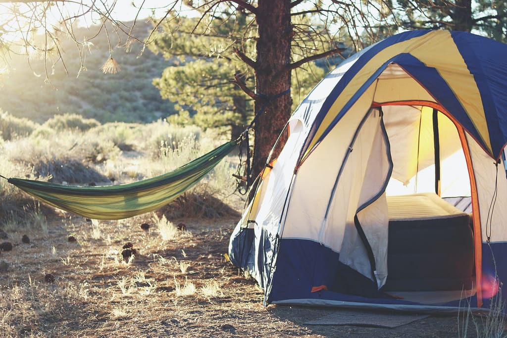 Tent and Hammock at Campsite