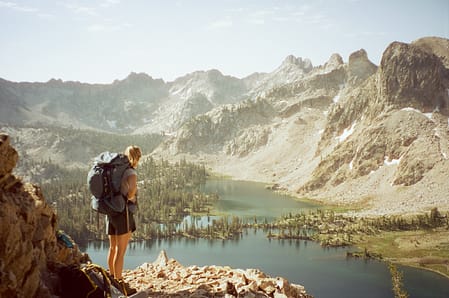 backpacking in the mountains